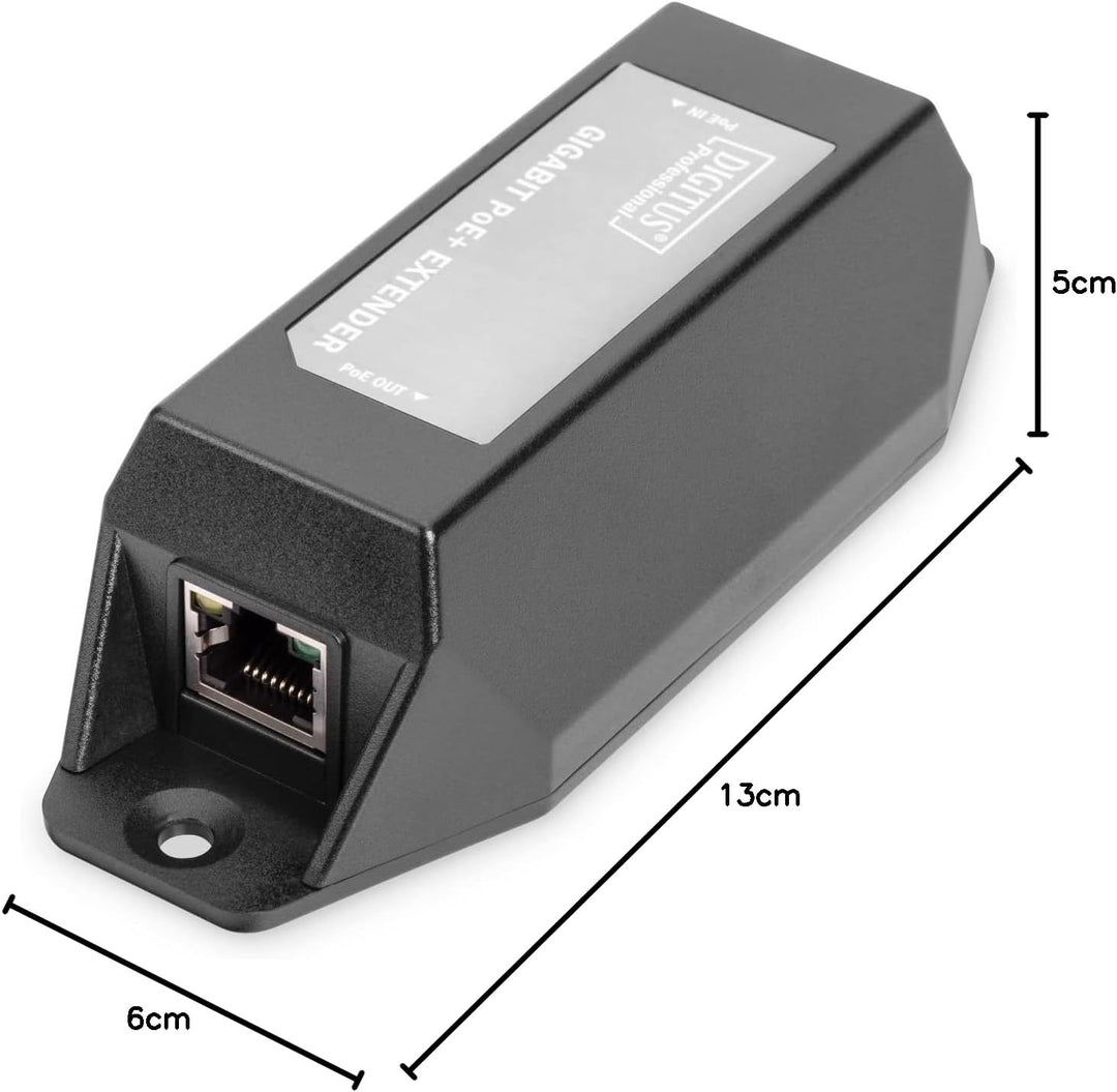 DIGITUS PoE+ Repeater - Reichweite +100 m - Kaskadierkar bis 500 m Gesamtreichweite (4 Geräte) - PoE