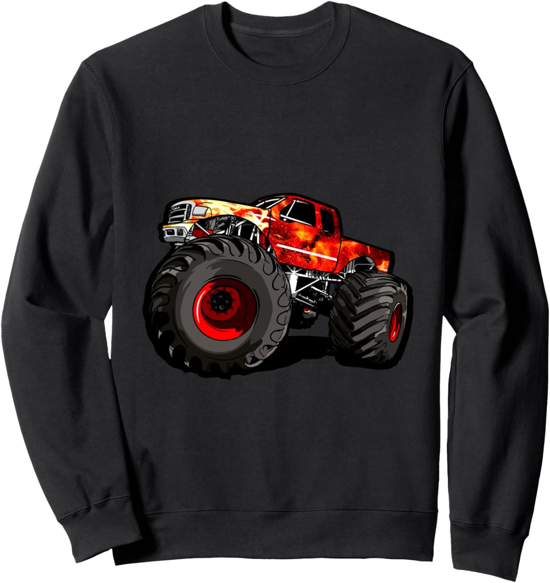 Feuer Monster Truck für grosse Jungs Sweatshirt