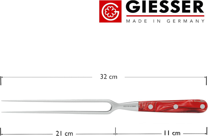 Giesser seit 1776 - Made in Germany - Tranchiergabel 21 cm Red Diamond, PremiumCut Fork No 1, Fleisc