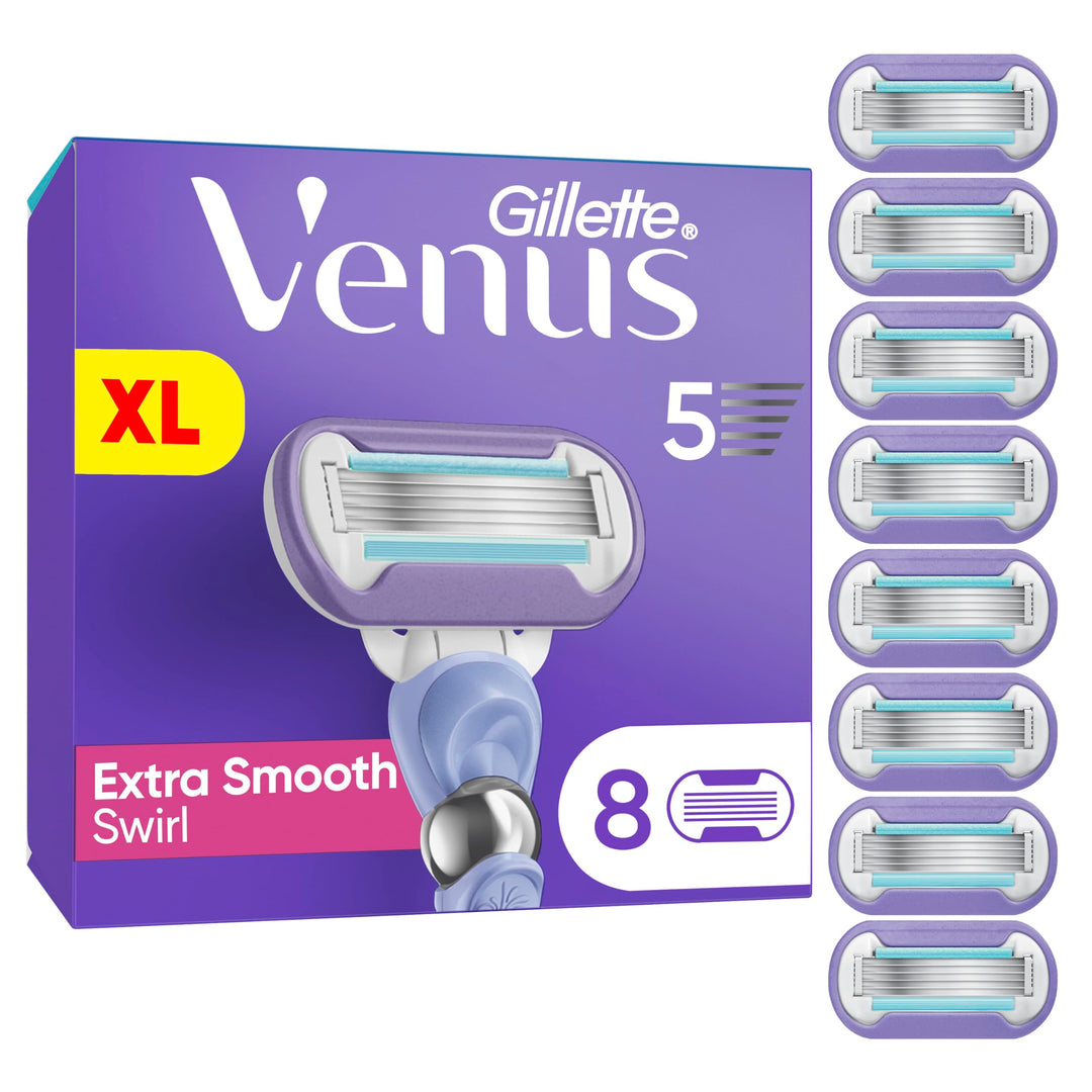 Gillette Venus Extra Smooth Swirl Damen Rasierklingen, 8 Ersatzklingen 1 stück (8er Pack) NEU, 1 st&