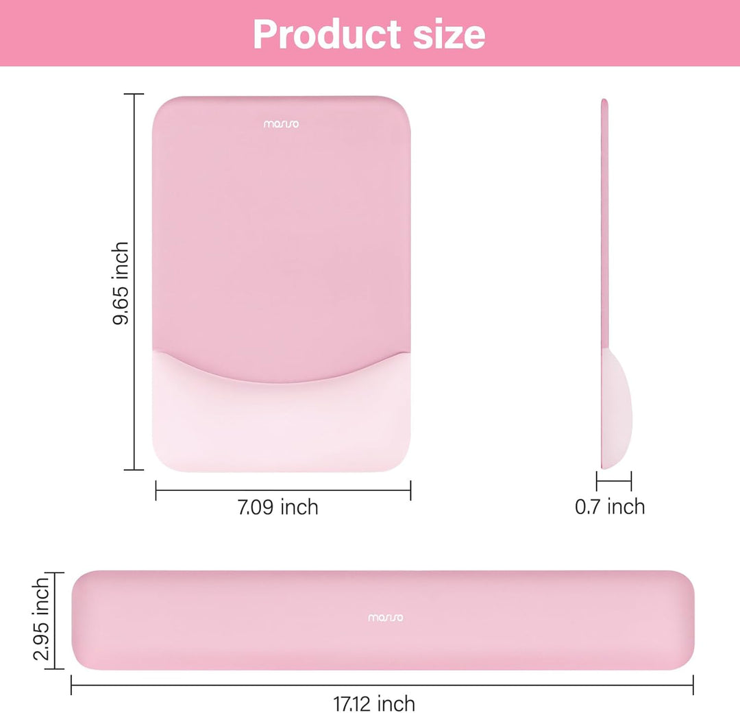 MOSISO Handgelenkstütze für Mauspad&Tastatur Set, Rechteckig Ergonomisch Mauspad Rutschfest Basis Sc