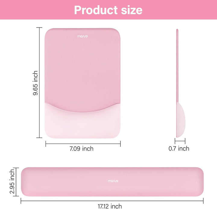 MOSISO Handgelenkstütze für Mauspad&Tastatur Set, Rechteckig Ergonomisch Mauspad Rutschfest Basis Sc