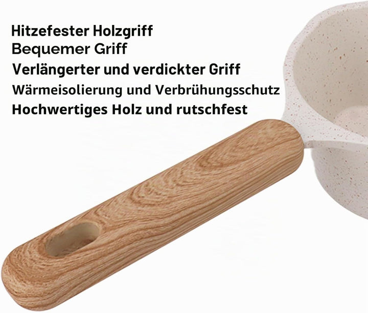 Antihaftbeschichteter Kleiner Topf, Kleiner Weisser Sossentopf, Milchtopf Mit Flachem Boden, Multifu