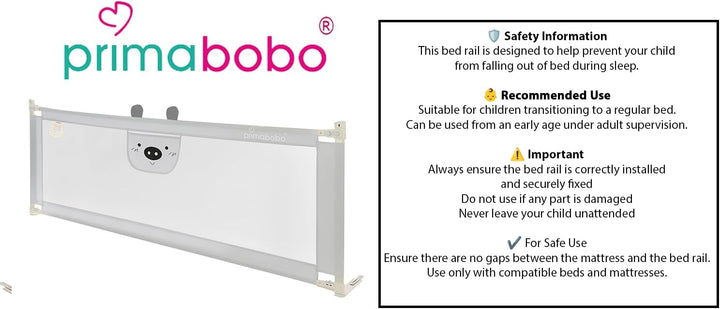 Primabobo Bettgitter Set 3 Stück Bär – 2X 200 cm + 1x 160 cm – Rausfallschutz Kinderbett, Bettgitter