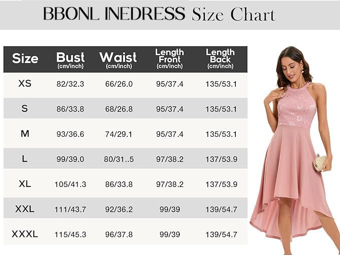 Bbonlinedress Abendkleider elegant für Hochzeit gast festliches Kleid Damen Neckholder Konfirmations