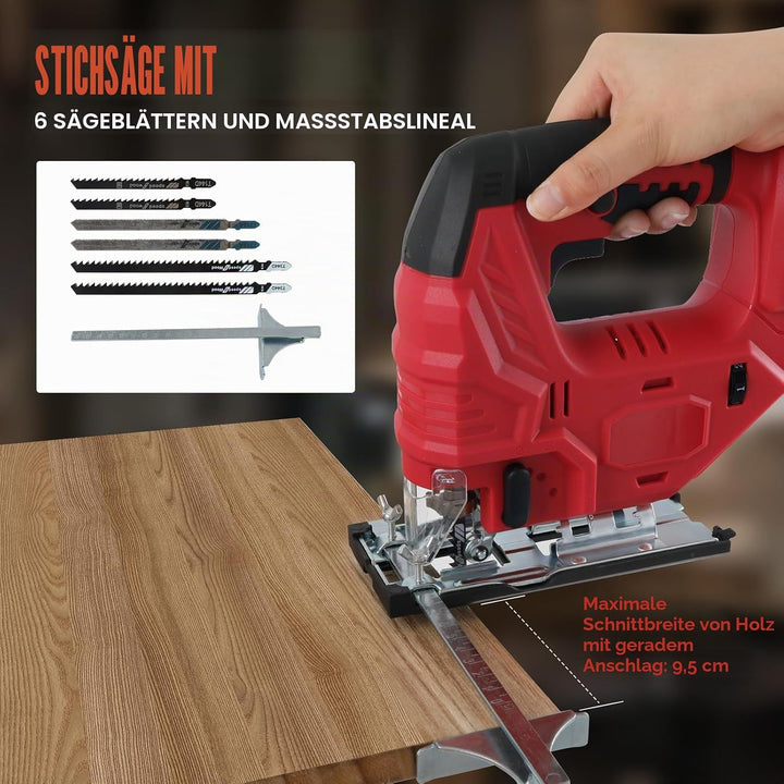 Akku-Stichsäge kompatibel mit Milwaukee 18-V-Akku, bürstenloses Stichsäge-Trennwerkzeug 400 W, 2700