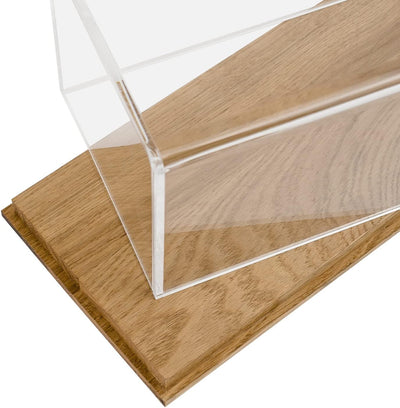 HMF 46873 Acryl Vitrine / Schaukasten mit Holzsockel für Modellautos | 30 x 15 x 14 cm | Transparent