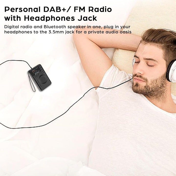 Pocket DAB Radio Tragbares, Persönliches FM/DAB+ Digitalradio mit Bluetooth-Lautsprecher Farbdisplay