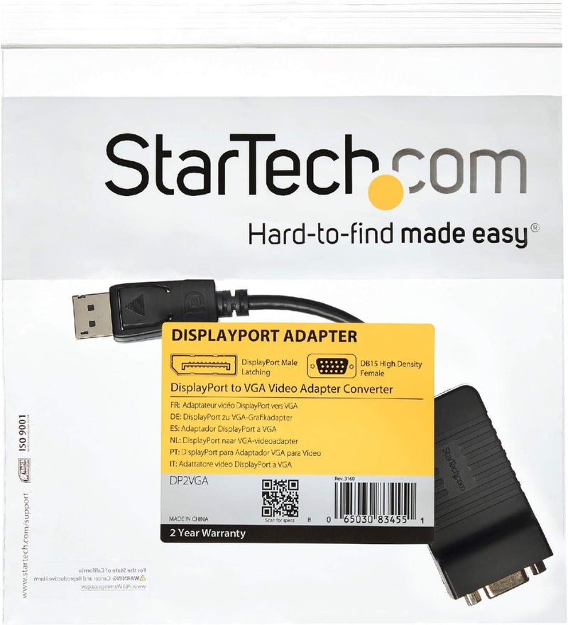 Startech.com DisplayPort-auf-VGA-Adapter – 1920 x 1200 – DisplayPort VGA konverter - DisplayPort-auf