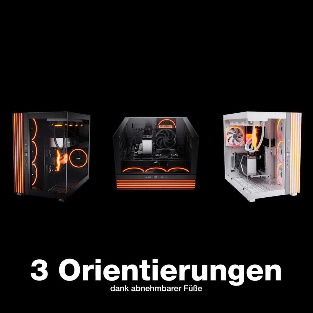 be quiet! Light Base 900 DX White PC-Gehäuse, atemberaubender Panorama-Blick, Show Case, Dual Chambe