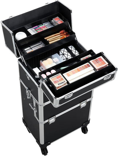 Yaheetech Kosmetikkoffer gross Friseurkoffer Alu Schmuckkoffer Beautycase Koffer Trolley mit Schlöss