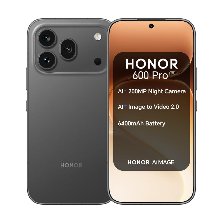 Honor 600 Pro 5G Smartphone 512GB, 200MP Kamera, Black | 6,57" AMOLED 120Hz Display, Snapdragon 8 El