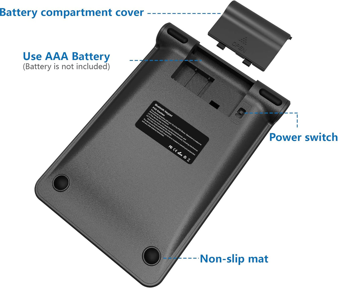 Cateck Ziffernblock Bluetooth, Nummernblock Numpad Bluetooth Ziffernblock mit 22 Tasten und Mehreren