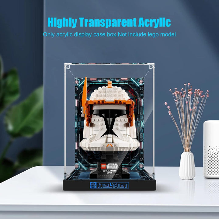 cooldac Acryl Vitrine Box kompatibel mit Lego 75349/75350/75351 Star Wars Clone Commander Cody Helm/