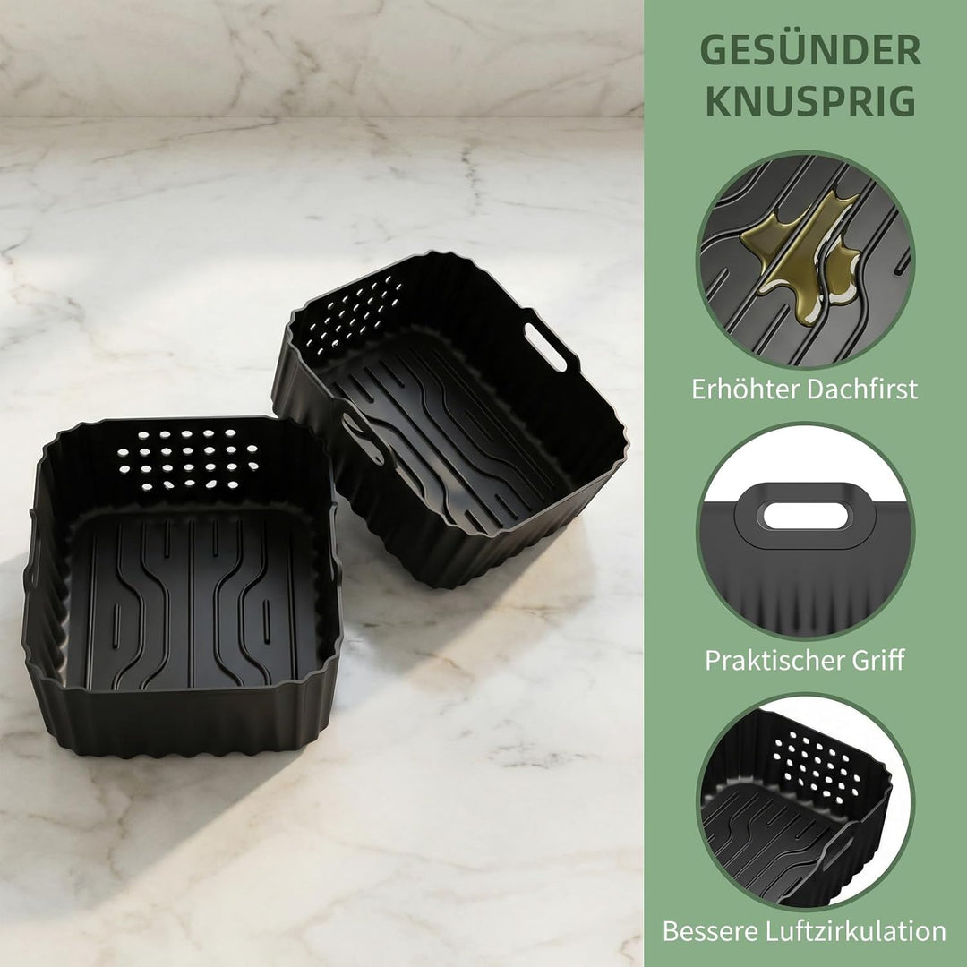 Silikonform Heissluftfritteuse Zubehör für Philips Airfryer 4000 Series Stacked Dual Basket 10L, Acc