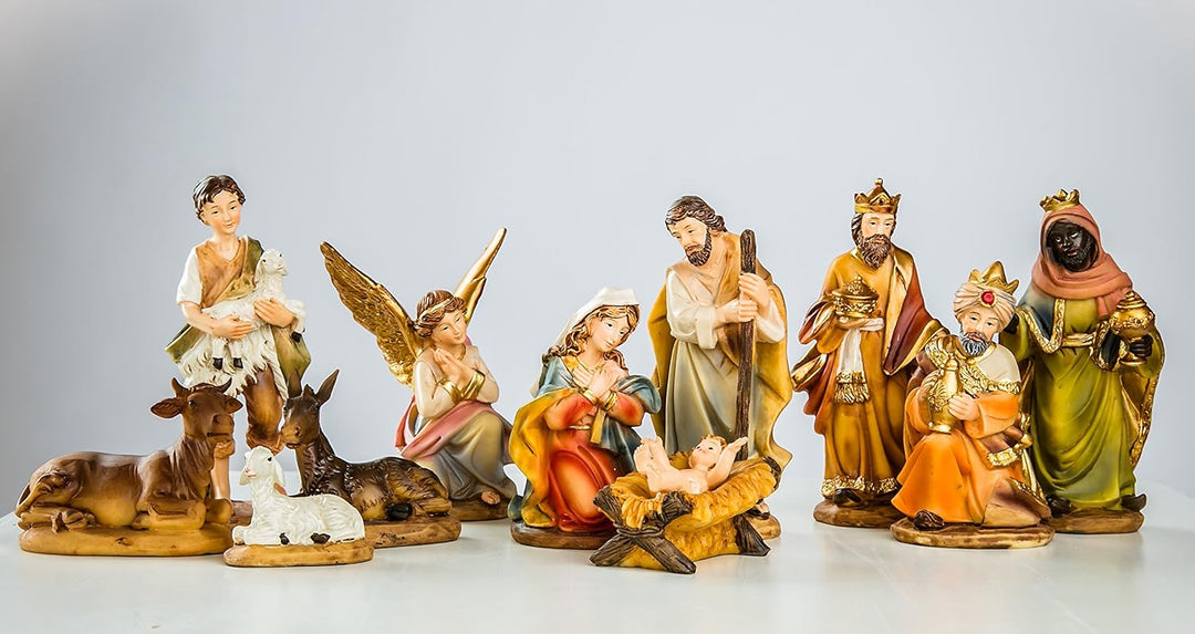 Weihnachtskrippe (W03+9cm Figuren) Krippe Krippenstall Weihnachten Weihnachtskrippen Tischkrippen Kr