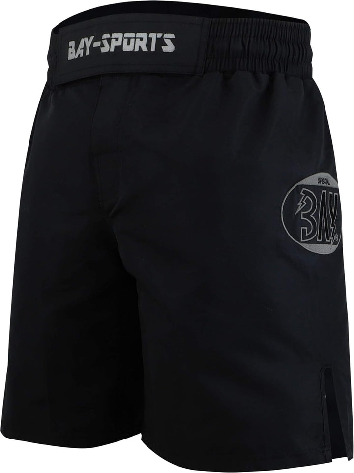 Bay MMA Shorts Hose Exklusiv XXS - XXL schwarz/grau K1 UFC K-1 Short Kinder Erwachsene (S)