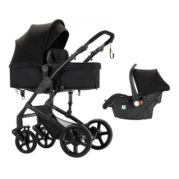Nine point nine Kinderwagen 3 in 1, Kinderwagen Set mit Umkehrbarem Doppelschiebemodus, Kombikinderw