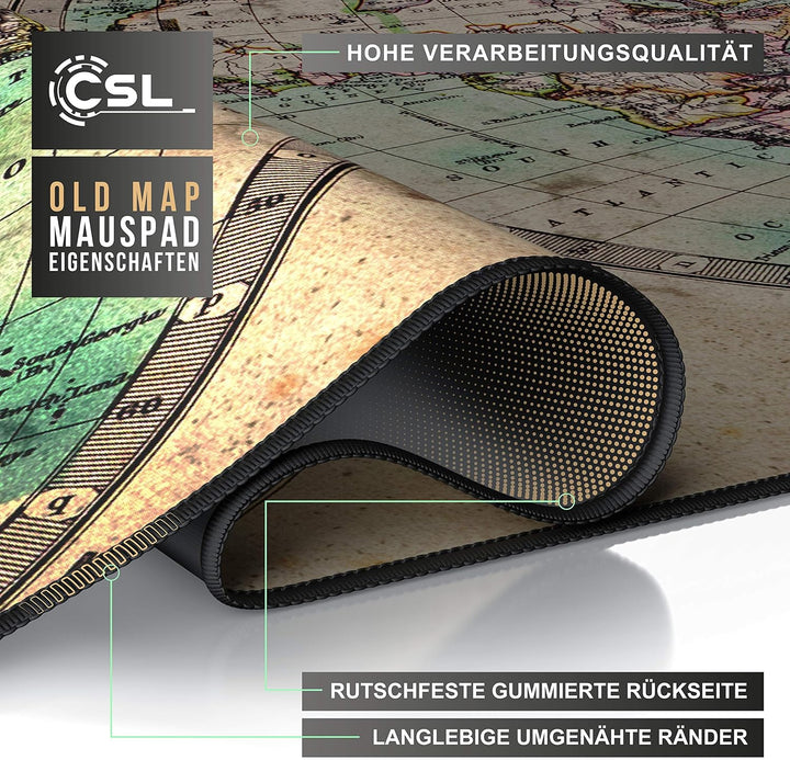 CSL - XXL Mauspad 900 x 400 - Office Mousepad Tischunterlage – präzise Maussteuerung verbessert Gesc