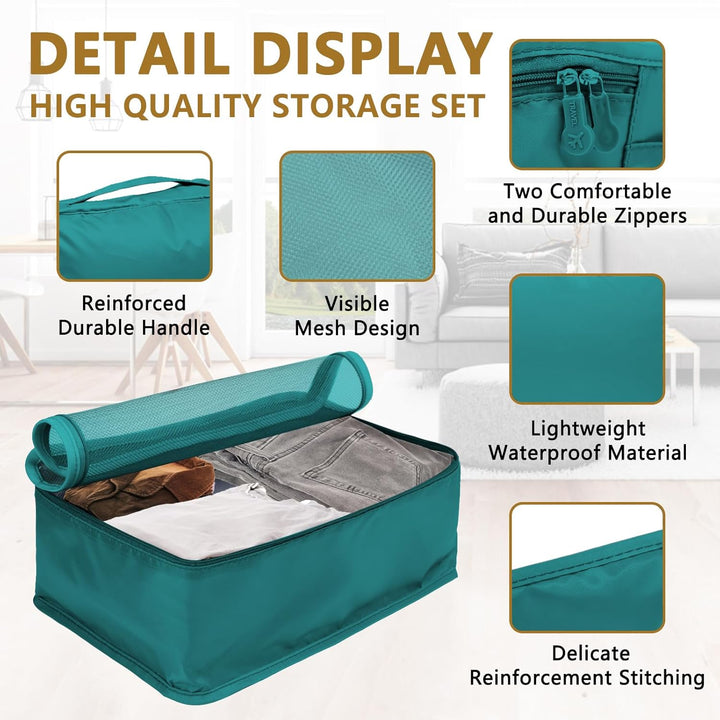 Packing Cubes 12-teilig – Large Suitcase Organizer – Koffer Organizer & Packtaschen für Koffer – in