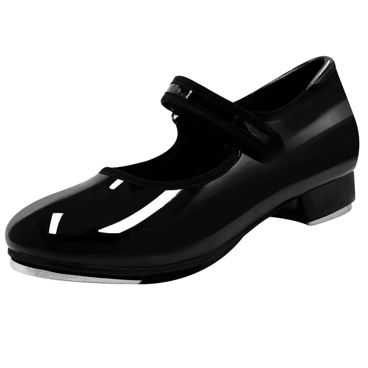 Steppschuhe,Schwarz 2,5 cm Absatzhöhe Schnüren Stepp Schuhe für Kinder Erwachsene 24 EU Klettverschl