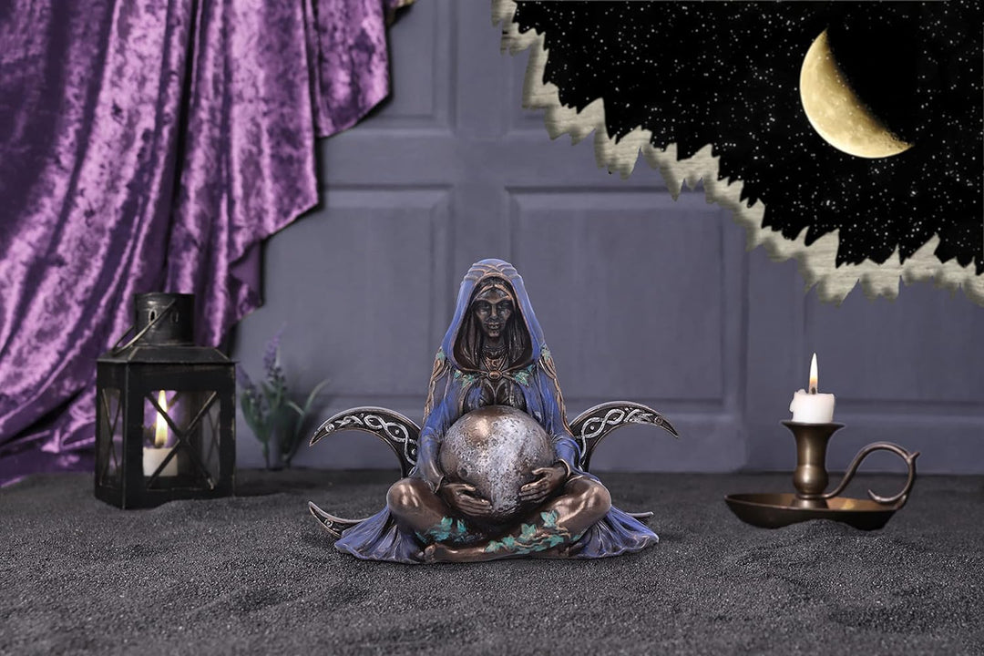 Nemesis Now Dreifach-Mond-Göttin-Figur, 8,5 cm, Violett