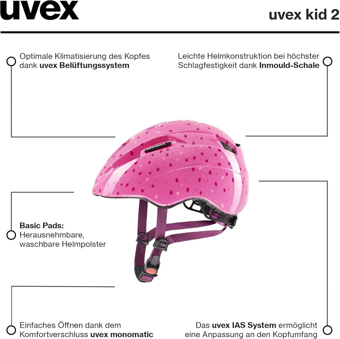 Uvex Unisex Kinder Radhelm 46-52 cm pink confetti, 46-52 cm pink confetti