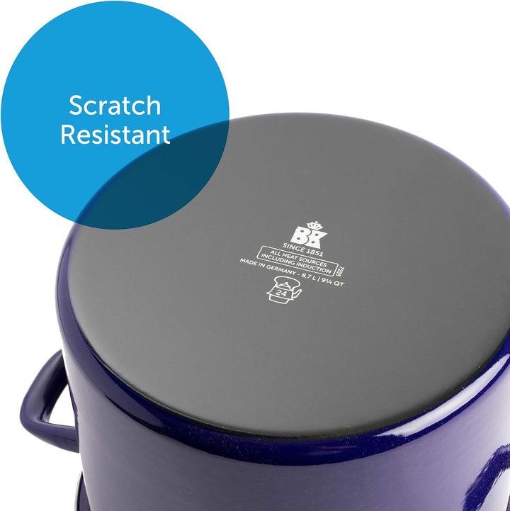 BK Indigo Holländisches Erbe Deutscher Emaillierter Suppentopf mit Deckel mit PFAS-Freier Keramik-An