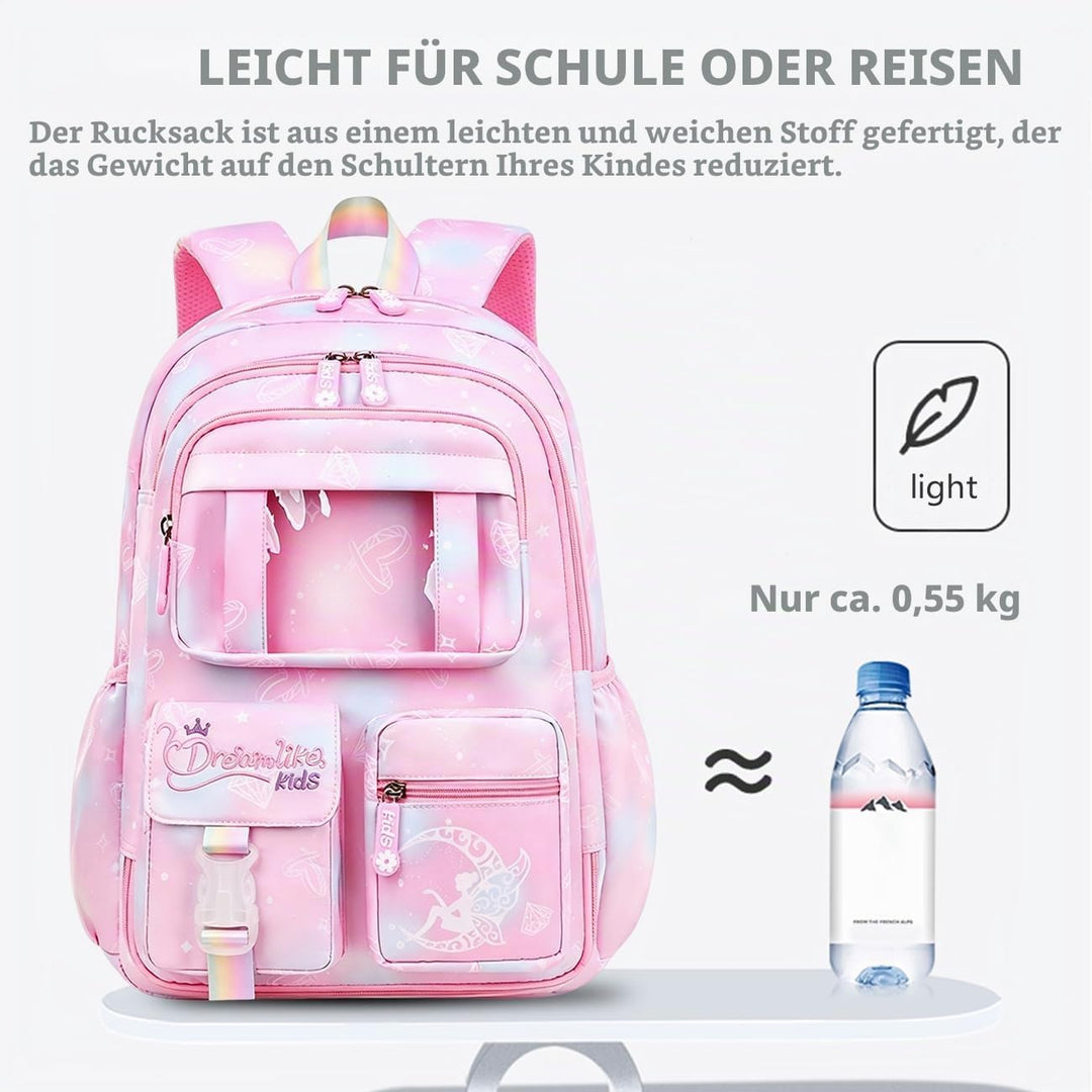 Schulrucksack für Mädchen, Kinder Grundschultaschen Leichte Rucksäcke Kinder Schulranzen Büchertasch