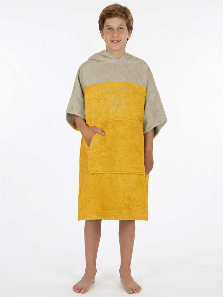 normani Teenager Frottee Badeponcho aus Bio-Baumwolle für Jungen und Mädchen - Strandponcho Surfer P