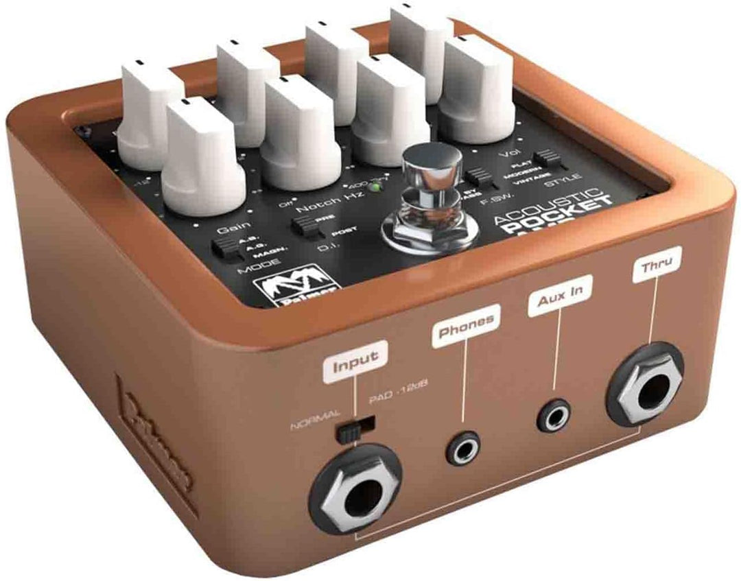 Palmer POCKET AMP ACOUSTIC - Portabler Preamp für Akustische Saiteninstrumente Akustik, Akustik