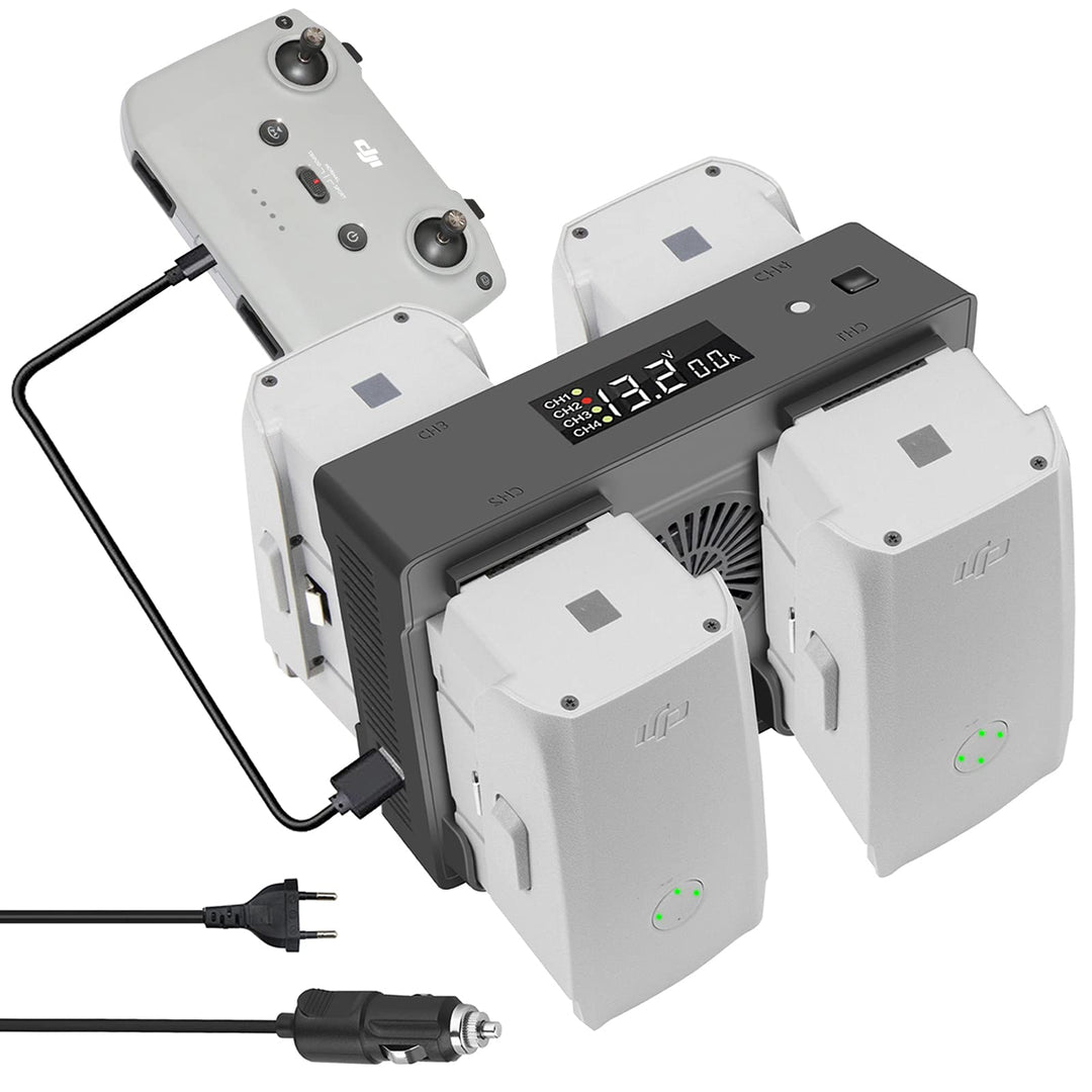 LYONGTECH 5 in 1 Akku Wand Ladegerät und Autoladegerät für DJI Air 2S,Mavic Air 2 Drohne, lädt 4 Bat