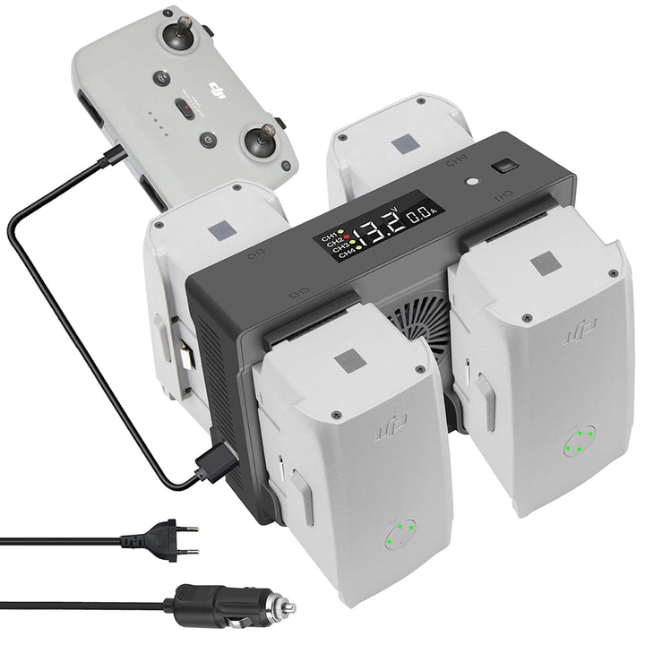 LYONGTECH 5 in 1 Akku Wand Ladegerät und Autoladegerät für DJI Air 2S,Mavic Air 2 Drohne, lädt 4 Bat