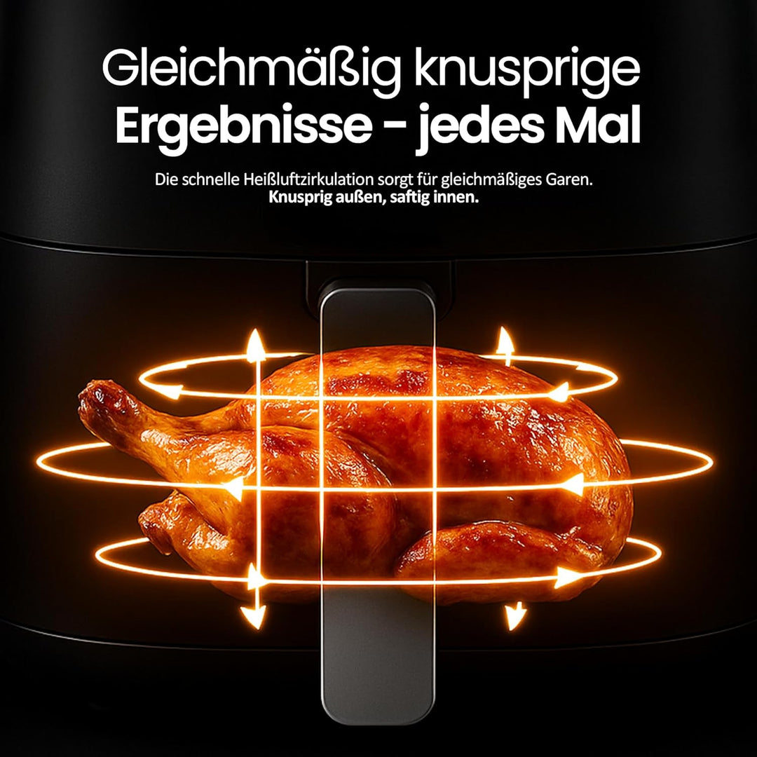 Emerio grosse digitale Heissluftfritteuse, TOP AirFryer, Frittieren ohne zusätzliches Öl, 4.5 Liter