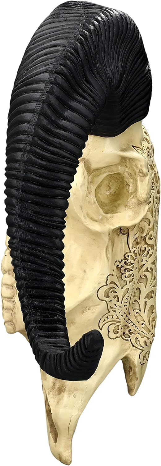 Pacific Giftware Wandrelief Widderschädel gross 49 cm | Western Deko Totenschädel Wand Trophäe Stier