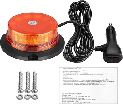 EYPINS 12 LED Rundumleuchte 10-30V, Gelb Rundumkennleuchte Auto Warnleuchte, 12W Magnet Warnlicht Bl