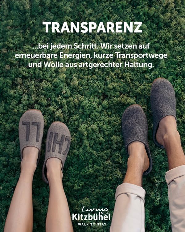 Living Kitzbühel Gipfelkreuz Filzpantoffel 36 EU Grau, 36 EU Grau
