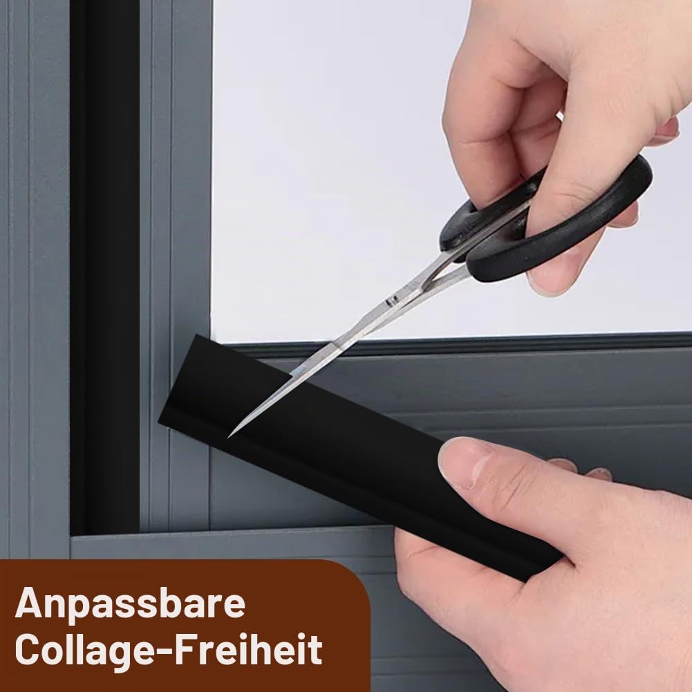 Dichtung Zimmertür Türdichtung 10M Schwarz, Gummi-Dichtprofil mit 4mm Nutbreite, 7mm Nuttiefe und 12