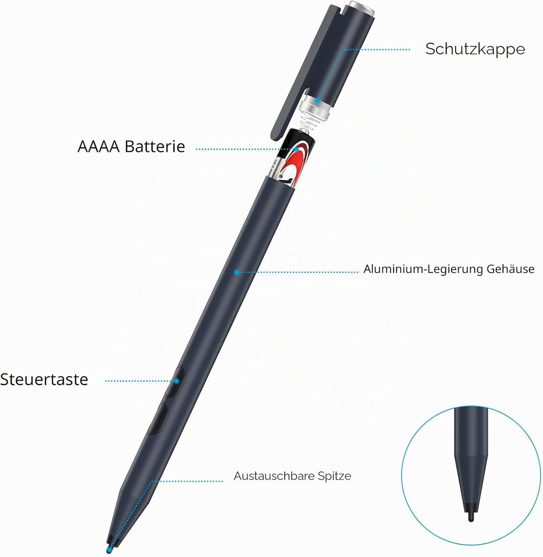 ANYQOO MPP Stylus Pen 1.51 mit 1024 Druckempfindlichkeit, Palm Rejection, AAAA-Batterie, Lange Akkul