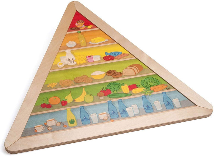 Erzi 42489 Ernährungsteller aus Holz, Lernmaterial | vermittelt Kindern die Bedeutung gesunder Ernäh