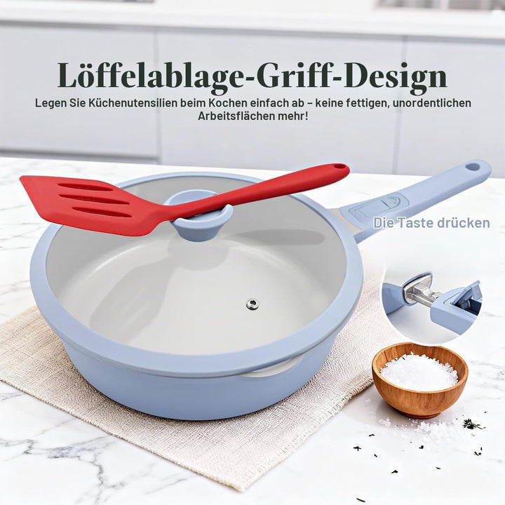 AIKENBBKK keramik pfanne 20 cm, Antihaft Keramikbeschichtung Bratpfanne 20 cm mit Abnehmbarer Griff,