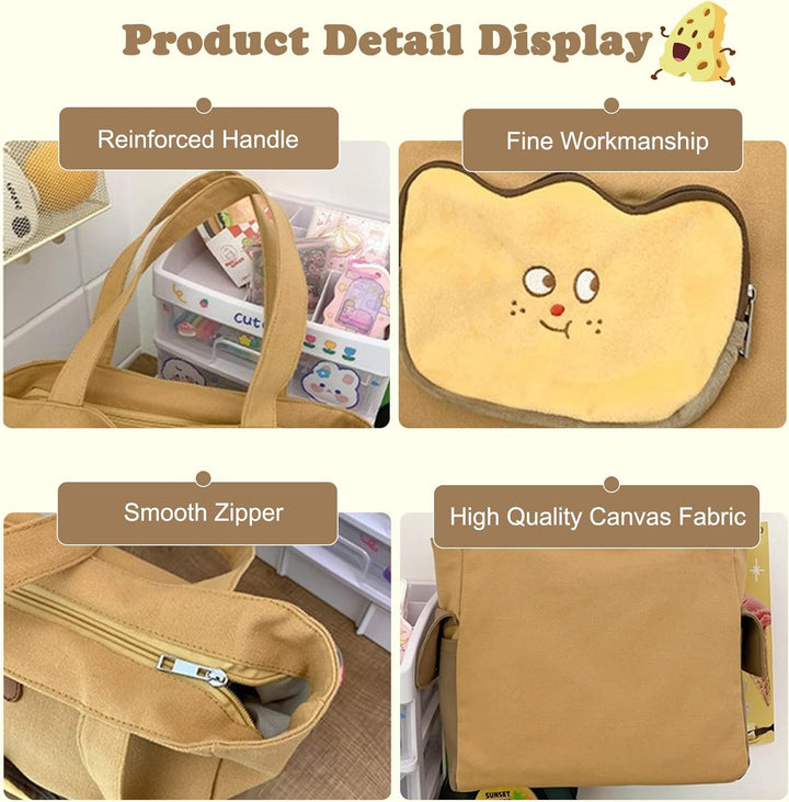 FANDARE Damen Handtasche Leinwand Henkeltasche Schultertasche Umhängetasche Frauen Schulterbeutel Sh