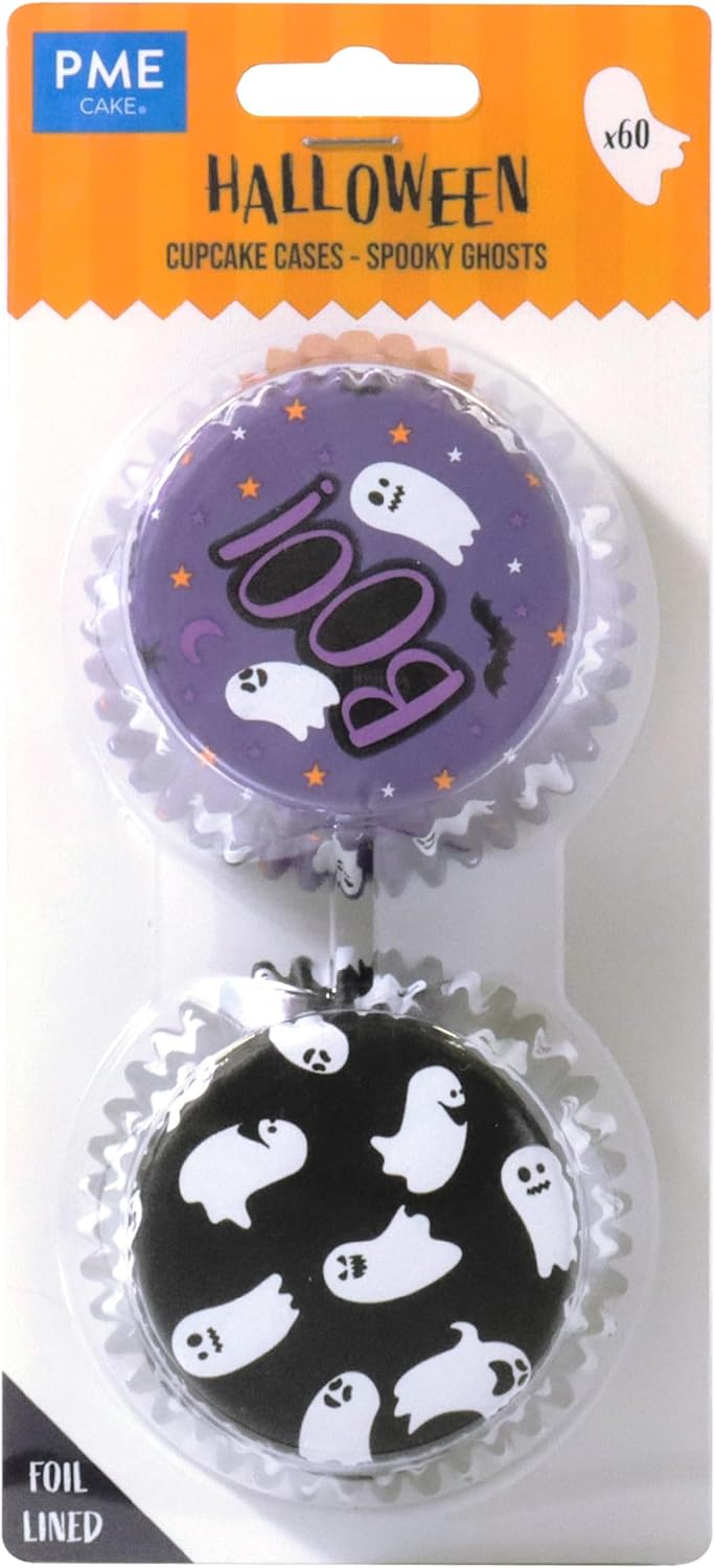 PME Halloween Folienbeschichtete Cupcake-Förmchen - Spukende Geister (60 Stück), Spukende Geister