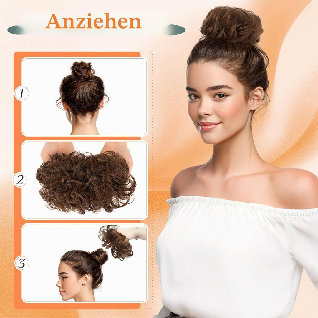 Benehair Scrunchies Hochsteckfrisur, 45g Gemischtes Haar Haargummi Hochsteckfrisuren, Perücke Echtha
