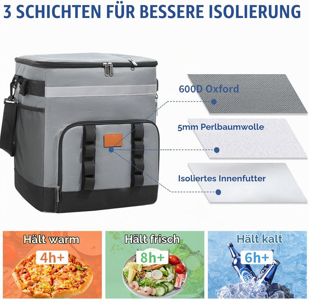 FILFEEL 35L Weicher Rollkühler mit Rädern &amp; Griff – Isolierte, Faltbare Kühltasche für Strand, Campi