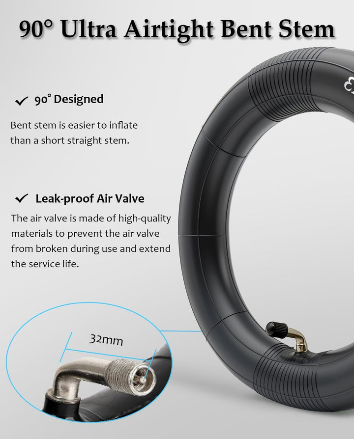 2 Stk. 80/65-6 255x80 10x3 Universelle verstärkte Luftkammer mit 45° Ventil für Zero 10x/Apollo Pro/