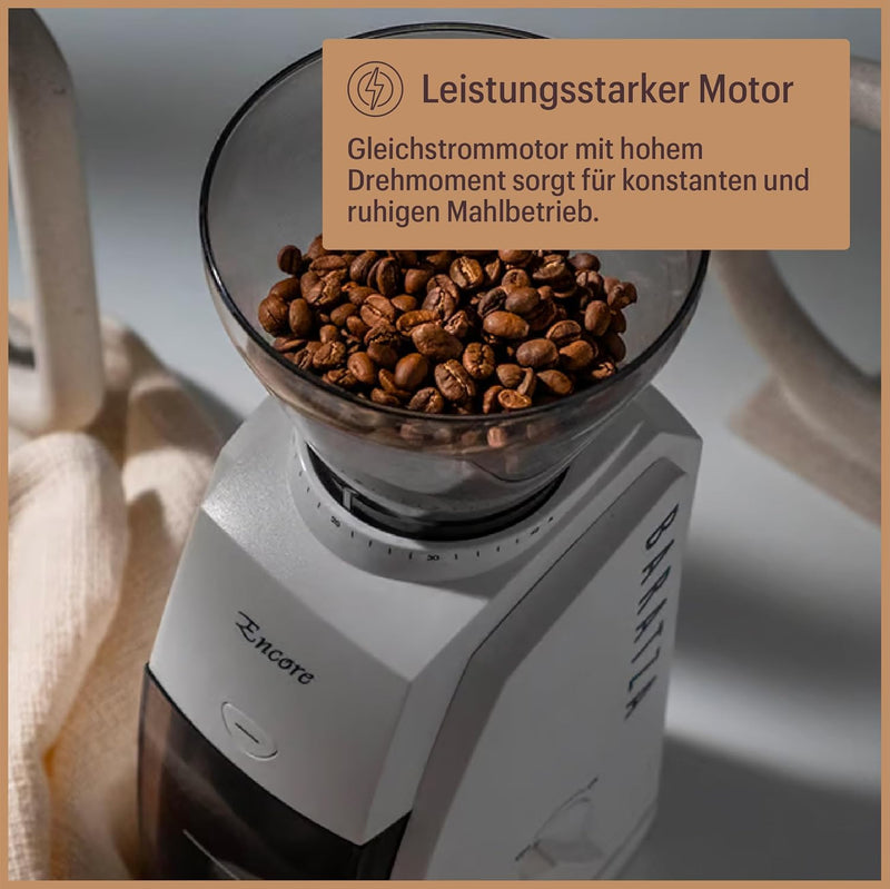 Baratza - Encore 230V Kaffeemühle - Elektrische Kaffeemühle mit Mahlwerk, Weiss, Weiss
