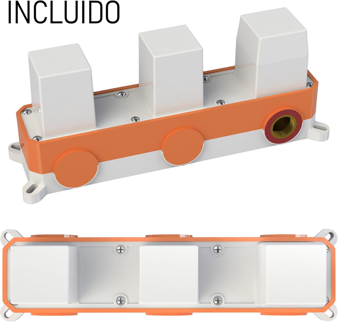 VALAZ Unterputz Duscharmatur Gold Gebürstet PVD-Schutz | Duschsystem mit Regendusche Regeneffekt | 2