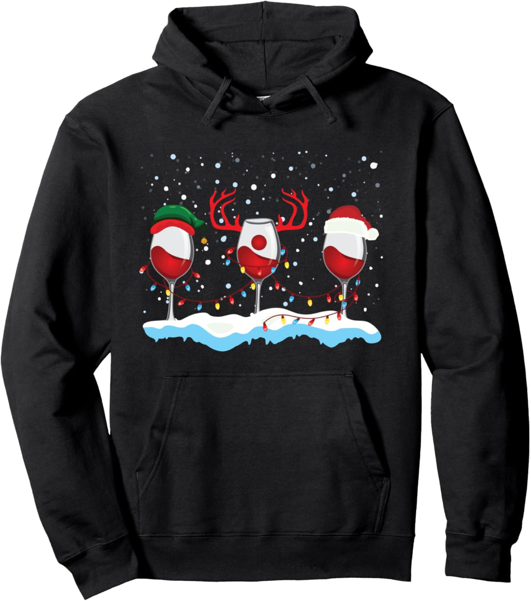Christmas Wine Weihnachten Santa Xmas Wein Pullover Hoodie