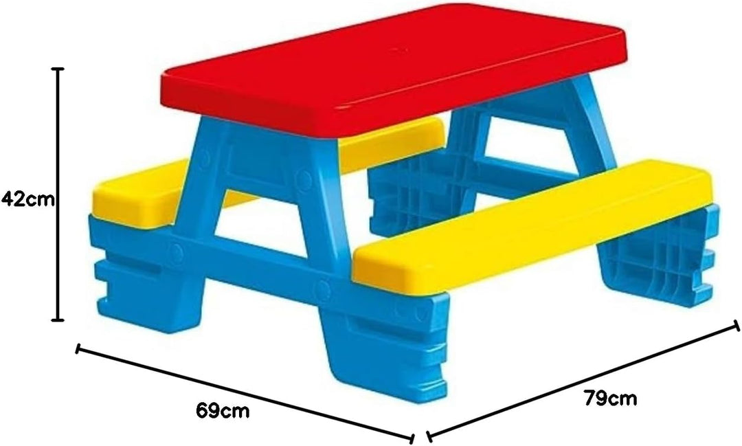 Dolu 8690089030085 3008 Picknicktisch für 4 Personen 1, Small Rot , Gelb , Blau, Rot , Gelb , Blau